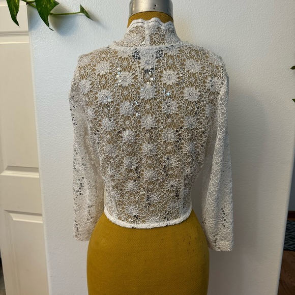 R&M Richards Women's Open Front Lace Bolero - Picture 7 of 9